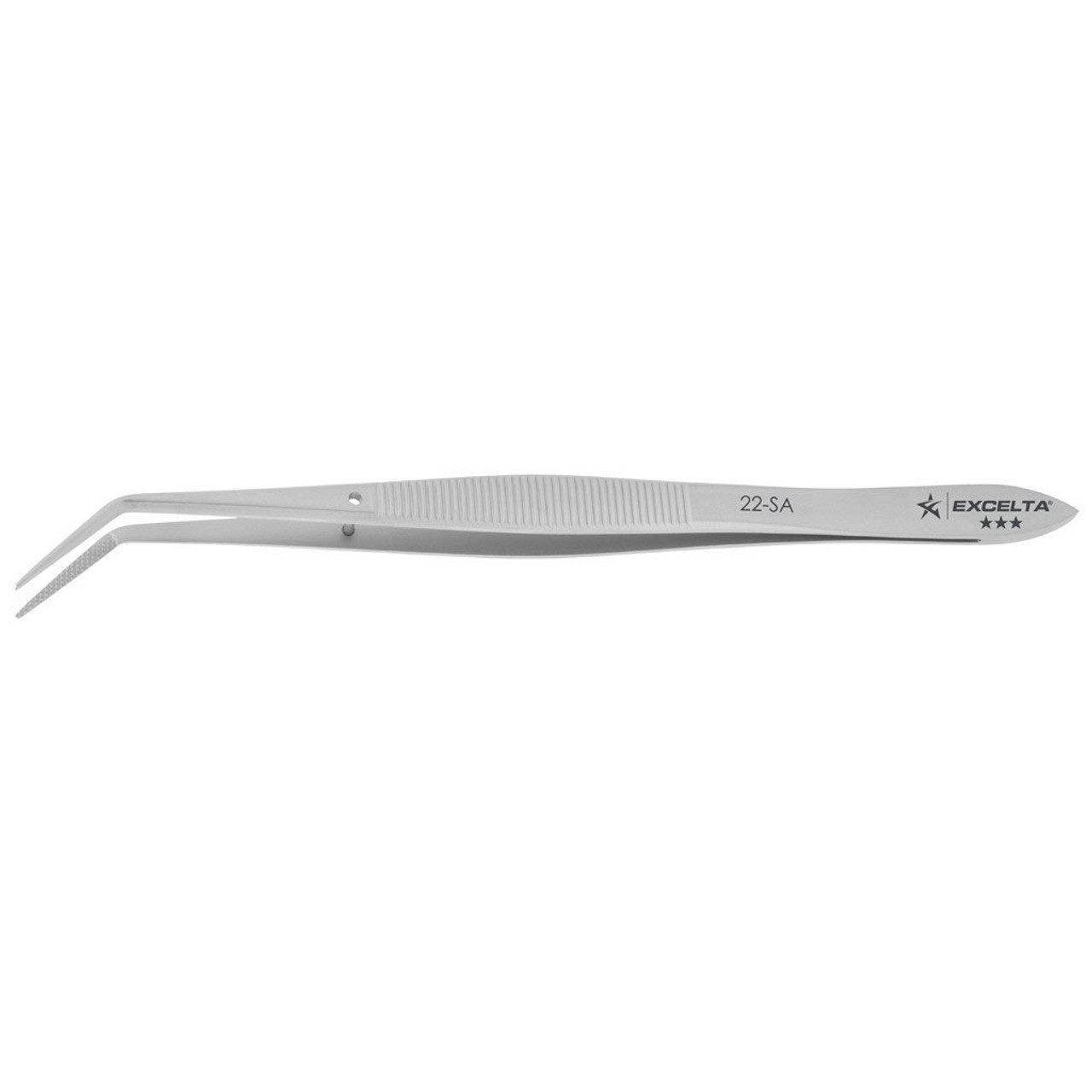 Excelta 22-SA  |  Tweezers - Strong Point - Angulated - 3-Star - Anti-Mag. SS - Serrated Tips
