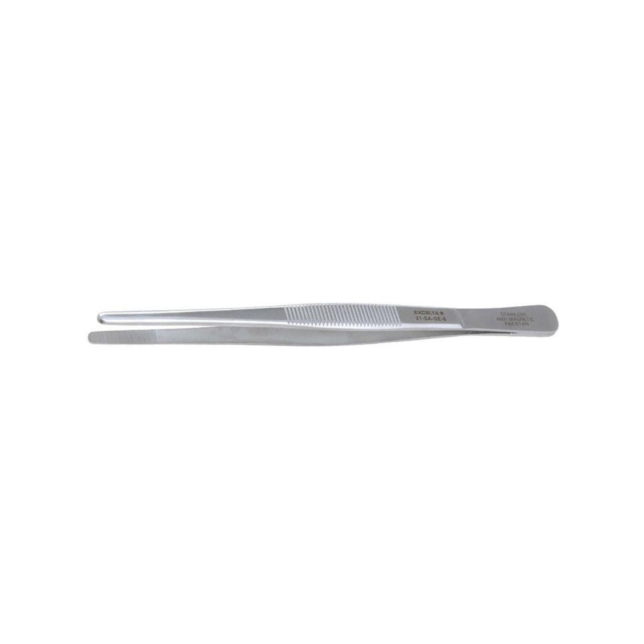 Excelta 21-SA-SE  |  Tweezers - Strong Point - Straight - 1-Star - Anti-Mag. SS - Serrated Tips