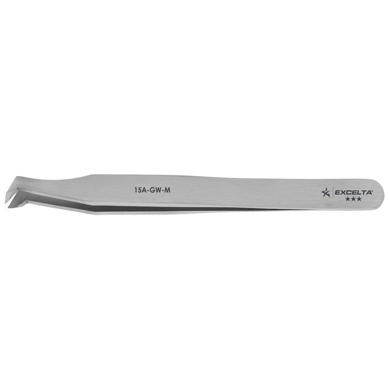 Excelta 15A-GW-M  |  Tweezers - Cutting - Angulated - 3-Star - Carbon Steel - Medical Grade