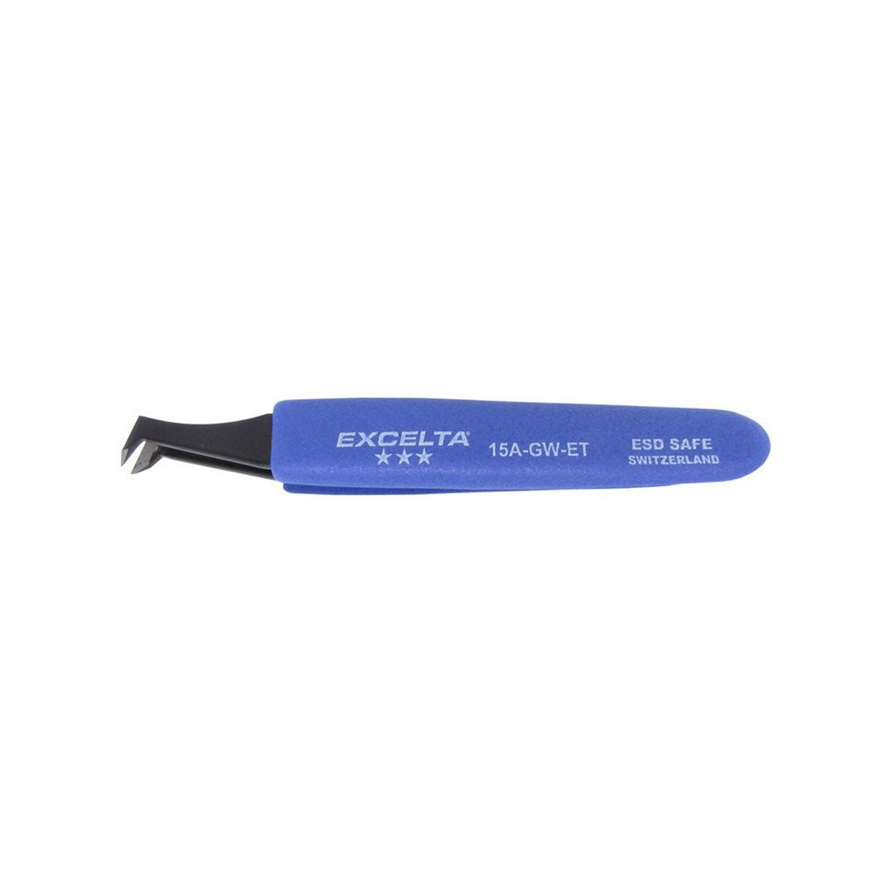 Excelta 15A-GW-ET  |  Tweezers - Cutting - Angulated - 3-Star - Carbon Steel - Ergonomic Grip