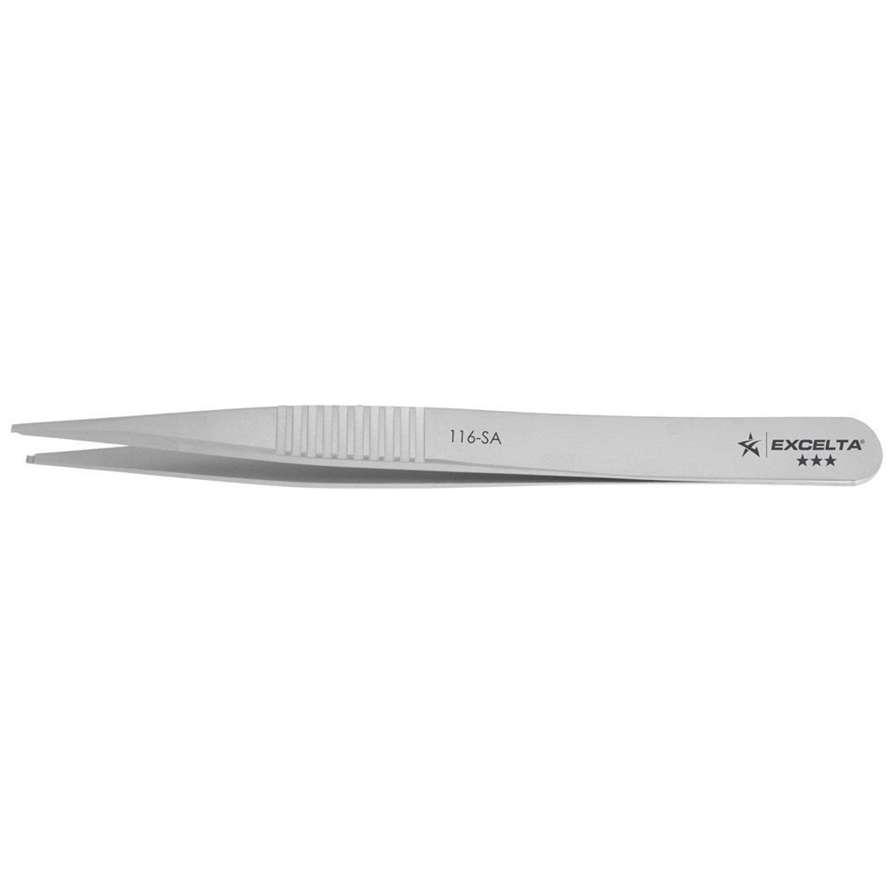 Excelta 116-SA  |  Tweezers - SMD - Straight - 3-Star - Anti-Mag. SS - with .04" groove in tip