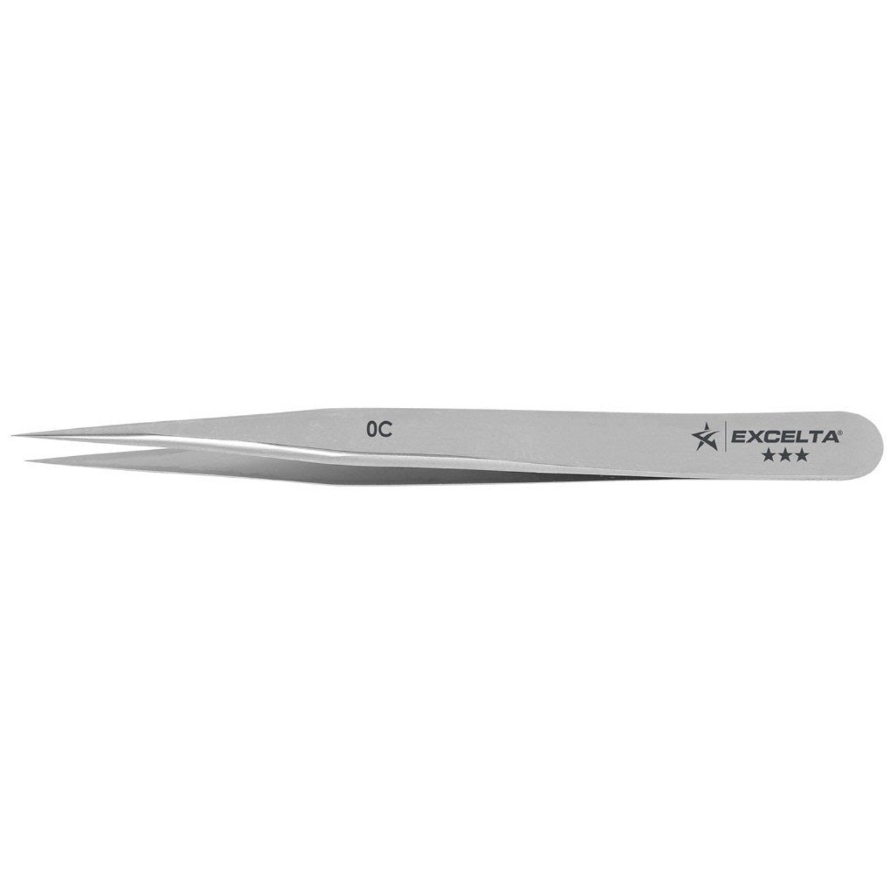 Excelta 0C  |  Tweezers - Fine Point - Miniature - Straight - 3-Star - Carbon Steel