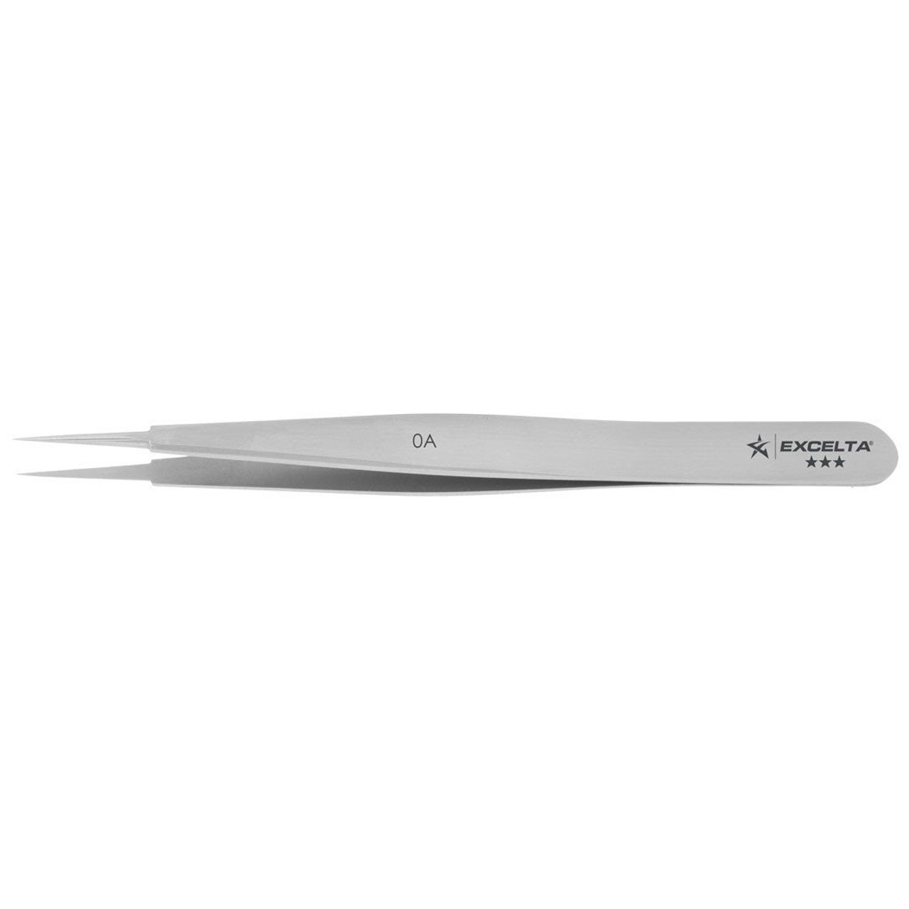 Excelta 0A  |  Tweezers - Strong Round Point - Straight - 3-Star - Carbon Steel