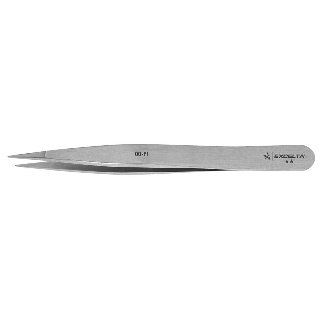Excelta 00-PI  |  Tweezers - Strong Medium Point - Straight - 2-Star - Carbon Steel