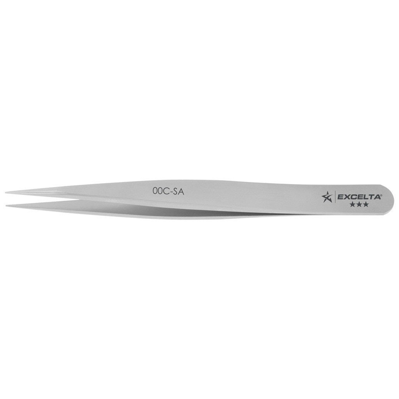 Excelta 00C-SA  |  Tweezers - Strong Semi-Fine Point - Straight - 3-Star - Anti-Mag. SS