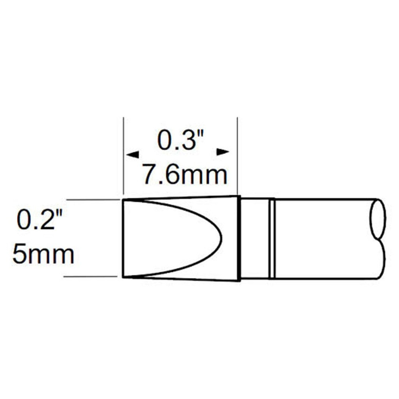 Metcal STP-CH50 | MFR Soldering Tip, Chisel, XL, 5mm (0.197") for  MFR-H1-SC2 Handpiece, Temp Sensitive Application