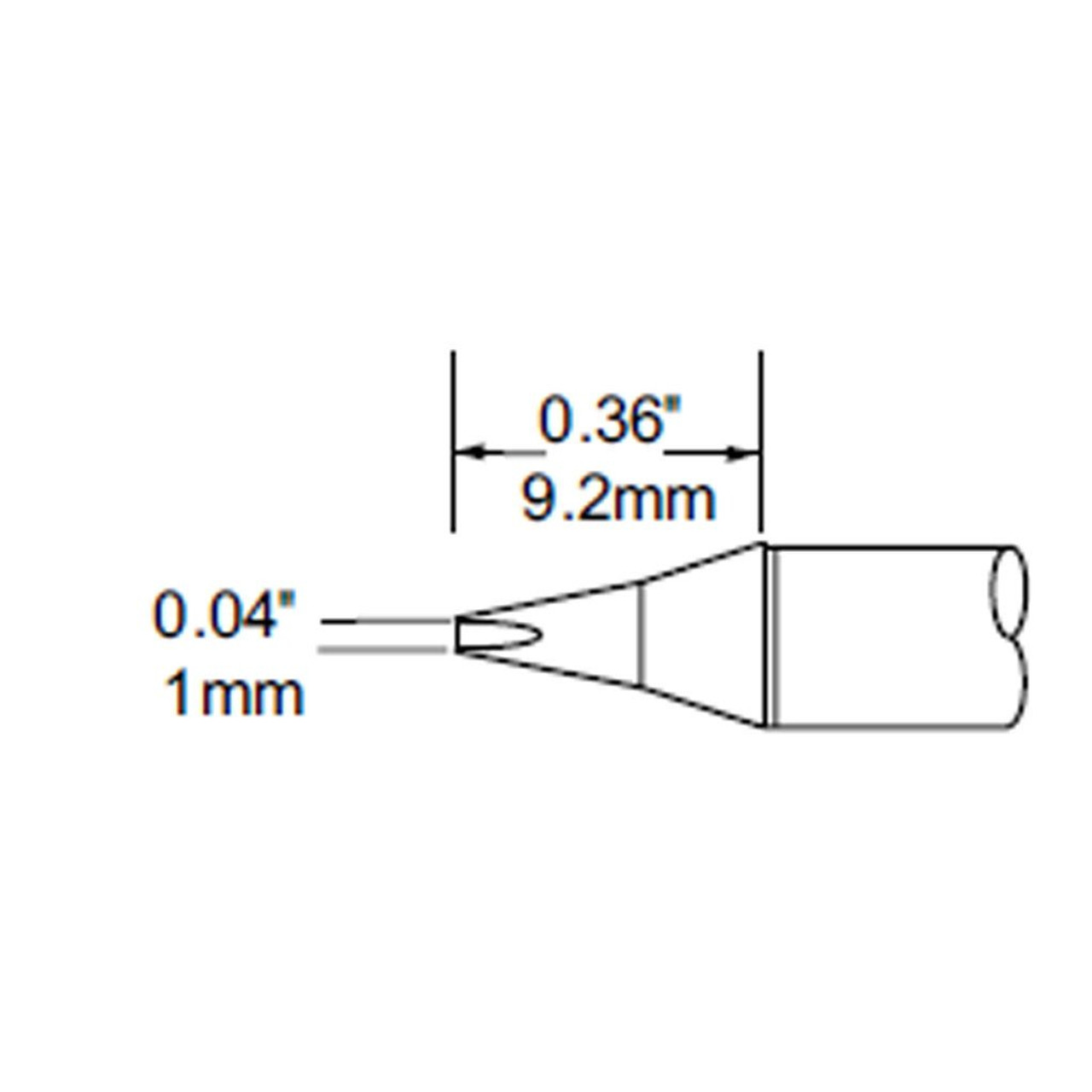 Metcal STP-CH10 | MFR Soldering Tip, Chisel, 1mm (0.039"), 30 Deg for  MFR-H1-SC2 Handpiece, Temp Sensitive Application
