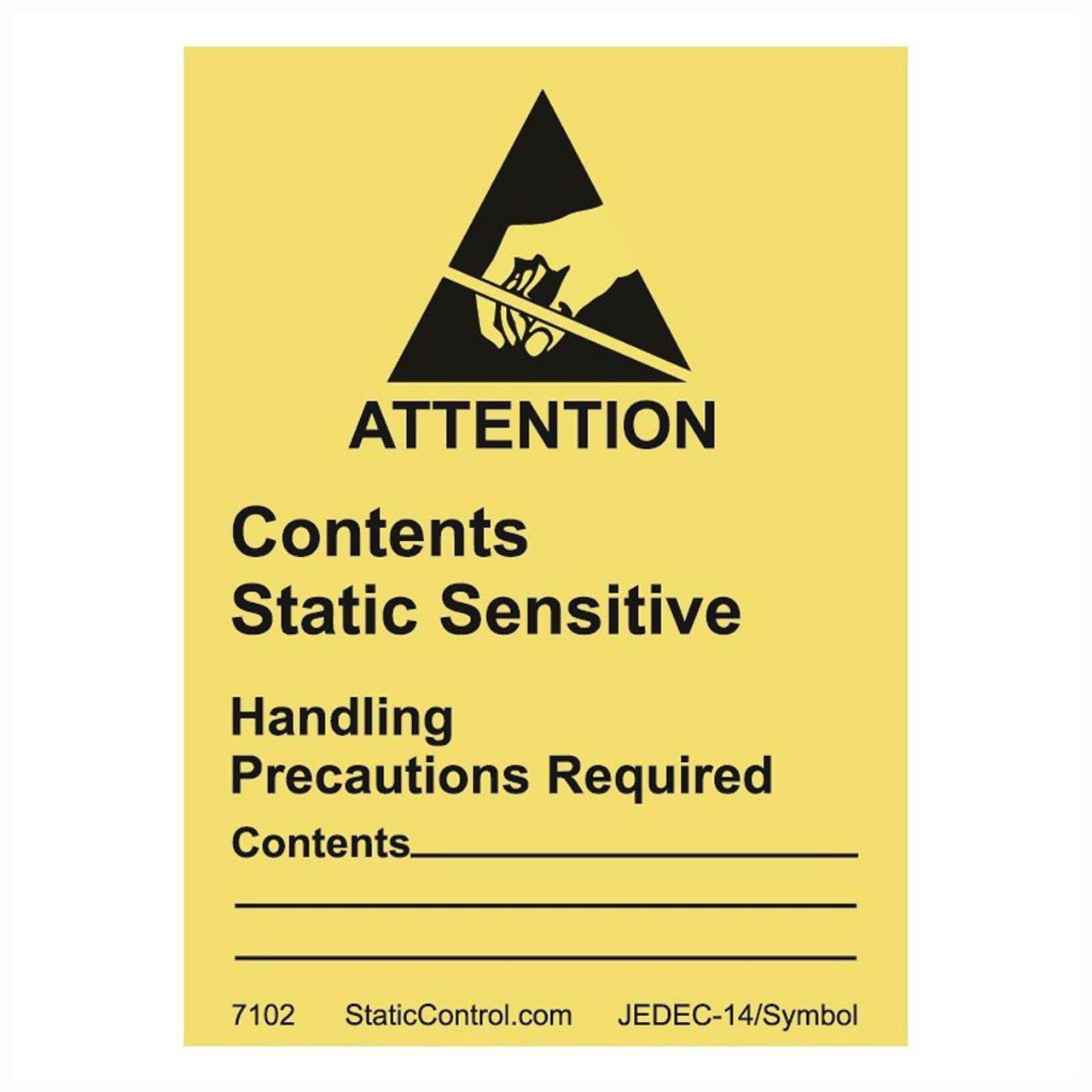 SCS 7102 |  Caution Label, Destructible, 1.8"x2.5", RS-471 - 500/Roll