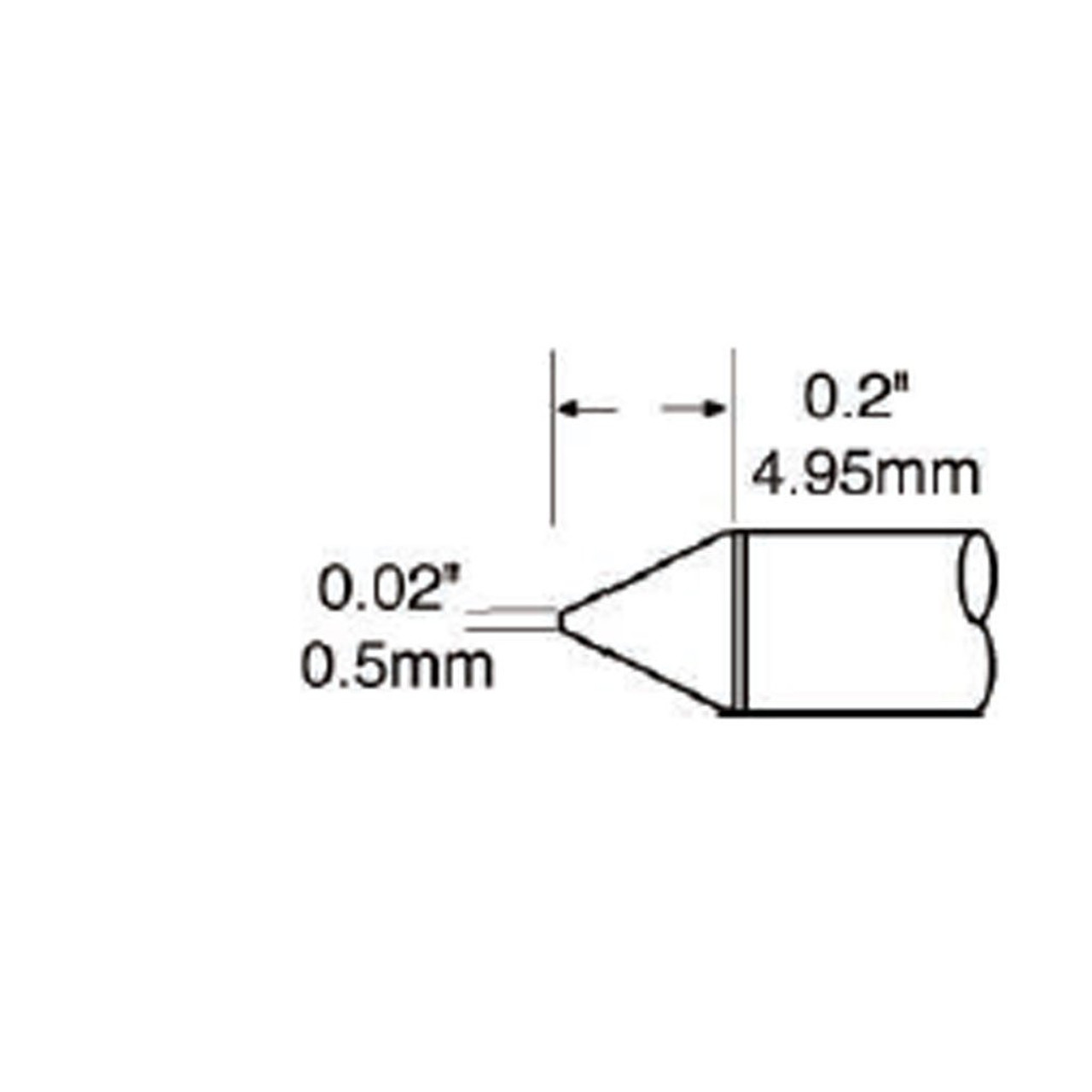 Metcal SFP-CN05 | MFR Soldering Tip, Conical, 0.5mm (0.02") for  MFR-H1-SC2 Handpiece, Standard Thermal Loads