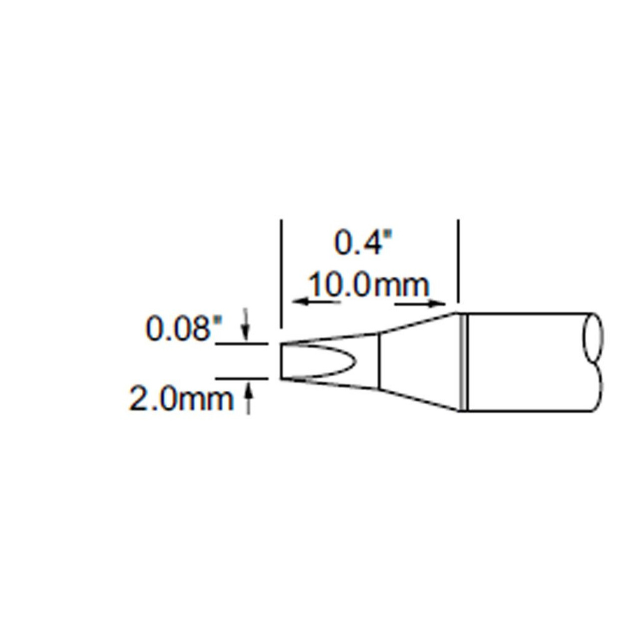 Metcal SFP-CH20 | MFR Soldering Cartiridge, Chisel, 2mm (0.079"), 30 Deg for MFR-H1-SC2 Handpiece, Standard Thermal Loads