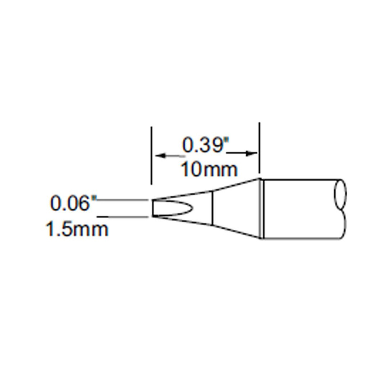Metcal SFP-CH15 | MFR Soldering Cartiridge, Chisel, 1.5mm (0.059"), 30 Deg for MFR-H1-SC2 Handpiece, Standard Thermal Loads