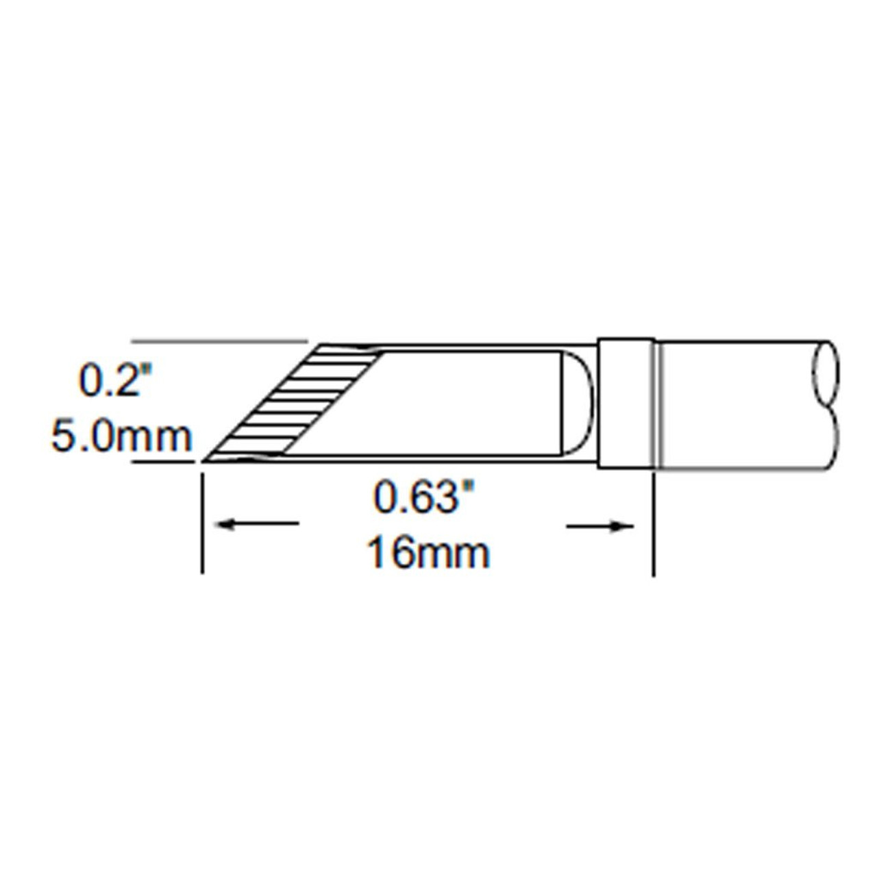 Metcal SCP-DRK50 | MFR Soldering Tip, Knife, 5mm (0.197") for  MFR-H1-SC2 Handpiece, Heavy Thermal Loads