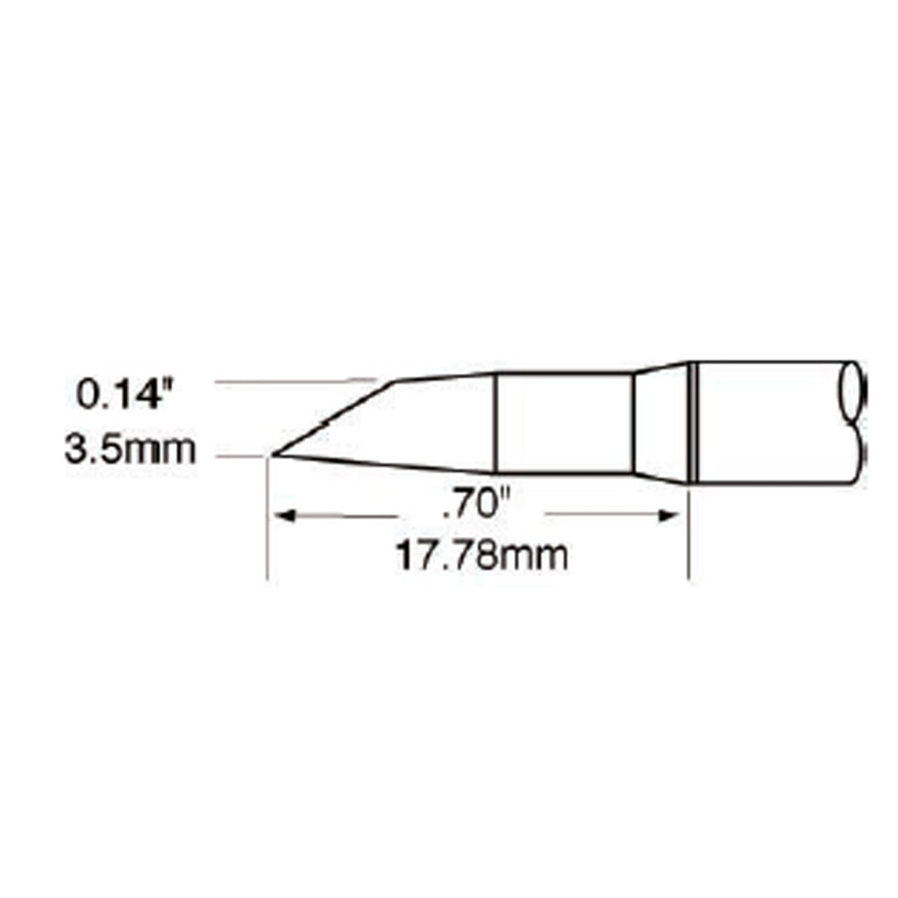 Metcal SCP-DRH35 | MFR Soldering Tip, Hoof, 3.5mm (0.138") for  MFR-H1-SC2 Handpiece, Heavy Thermal Loads