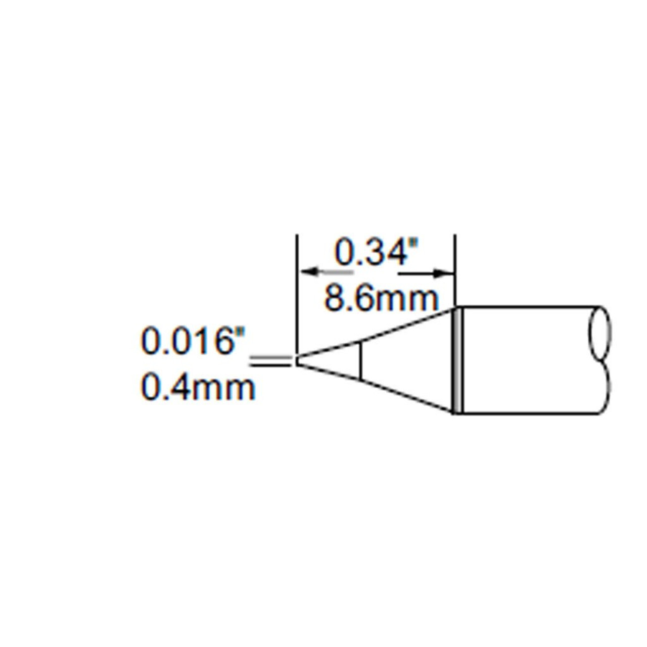 Metcal SCP-CN04 | MFR Soldering Tip, Conical, 0.4mm (0.016") for  MFR-H1-SC2 Handpiece, Heavy Thermal Loads