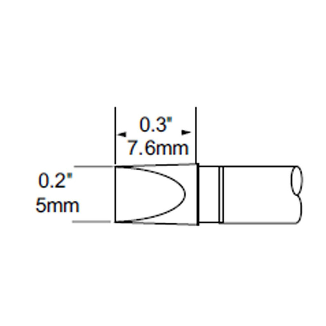 Metcal SCP-CH50 | MFR Soldering Tip, Chisel, XL, 5mm (0.197") for  MFR-H1-SC2 Handpiece, Heavy Thermal Loads