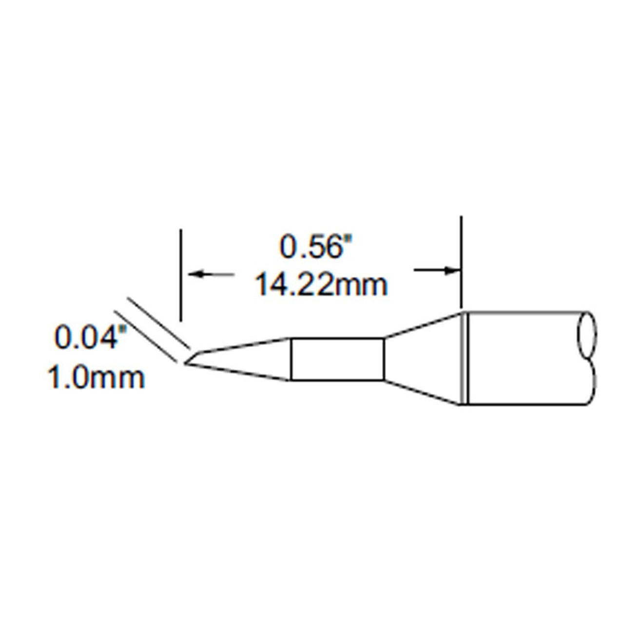 Metcal SCP-BVL10 | MFR Soldering Tip, Bevel, 1mm (0.039"), 60 Deg for  MFR-H1-SC2 Handpiece, Heavy Thermal Loads