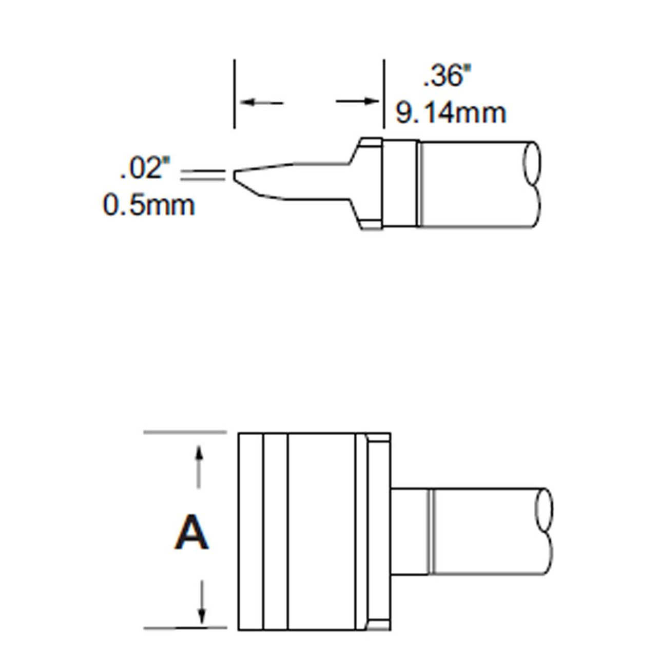 Metcal RFP-BL1 | MFR SMT Rework Cartridge, Blade, 10mm (0.394"), for  MFR-H1-SC2 Handpiece, Standard Thermal Loads