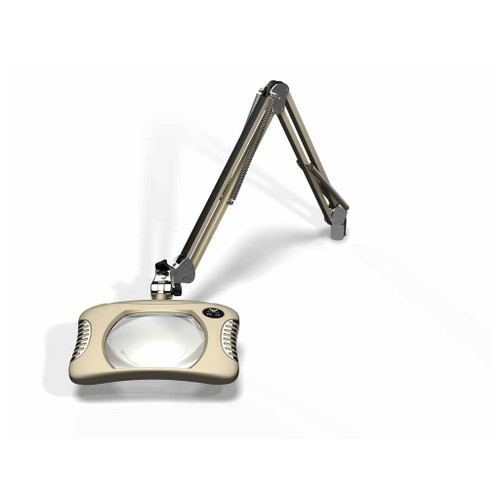 OC White 81600-4  |  Green-Lite Rectangle LED Magnifier - 4 Diopter (2X) - Shadow White - ESD-Safe - 30in - Weighted Base - 100-240V - 8W - LED
