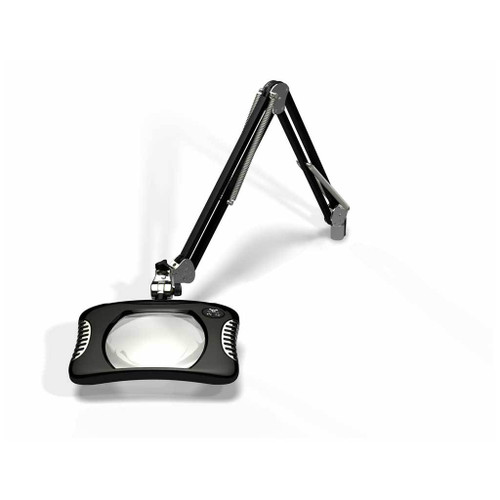OC White 81600-4-B  |  Green-Lite Rectangle LED Magnifier - 4 Diopter (2X) - Carbon Black - ESD-Safe - 30in - Weighted Base - 100-240V - 8W - LED
