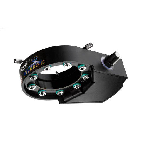 OC White LV2000-B-66  |  Micro-Lite High Intensity 5700k LED Ring Illuminator - 9 Extreme Output LEDs - Black - ESD-Safe - 100-240V - 8W - LED