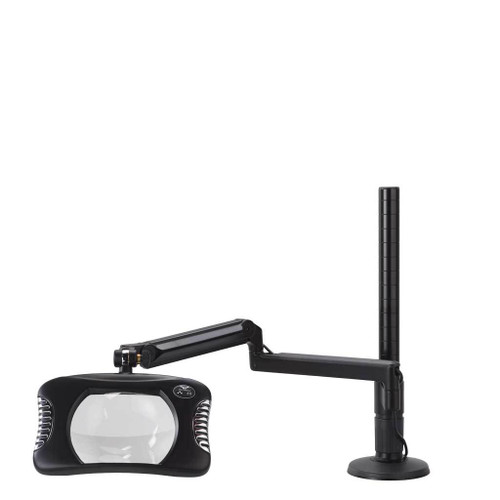OC White ULP-MAG-18  |  Green-Lite 7x5.25in Rectangular LED Magnifier on Ultima EPS - Carbon Black - ESD-Safe - 30in - Ultima EPS - 100-240V - 8W - LED