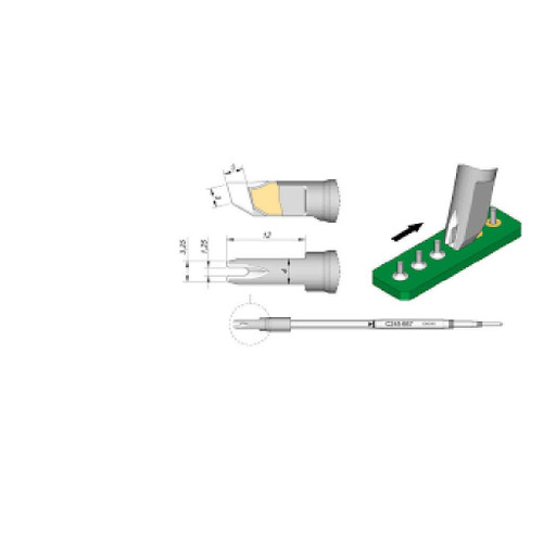 JBC C245667  |  Through Hole Drag Soldering Tip Cartridge T245 Iron