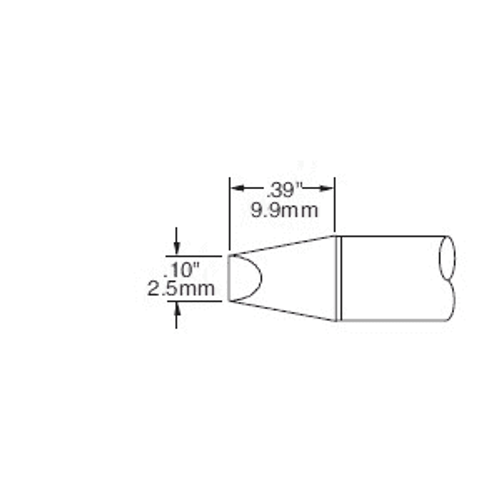 Metcal SSC-736A | Soldering Tip, Chisel 2.5mm (0.098"), 30 Deg for MFR Irons & MFR-H6-SSC Handpiece, 700 Series