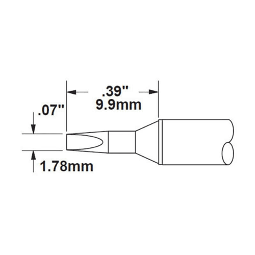 Metcal STTC-037 | Soldering Tip, Chisel, 1.78mm (0.07 "), 30Deg for MX Iron, RM3E & H1-AV Handpieces, 600 Series