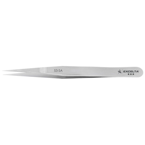Excelta 53C-SA  |  Tweezers - Very Fine Point - Straight - 3-Star - Anti-Mag. SS - Anti-Crush
