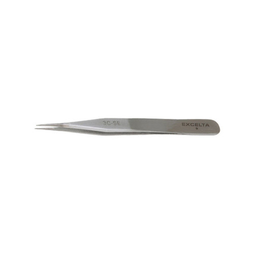 Excelta 3C-SE  |  Tweezers - Very Fine Point - Straight - 1-Star - Carbon Steel