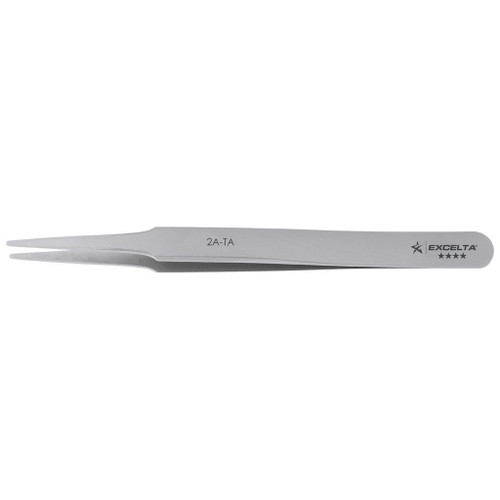 Excelta 2A-TA  |  Tweezers - Flat Point - Straight Tapered - 4-Star - Titanium Alloy - Flat Tips