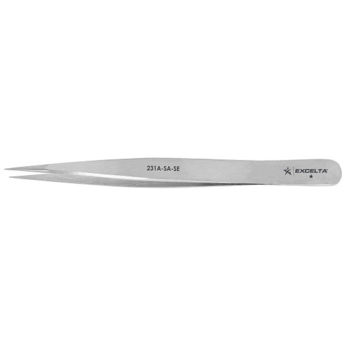 Excelta 231A-SA-SE  |  Tweezers - Straight General Assembly - Straight - 1-Star - Anti-Mag. SS