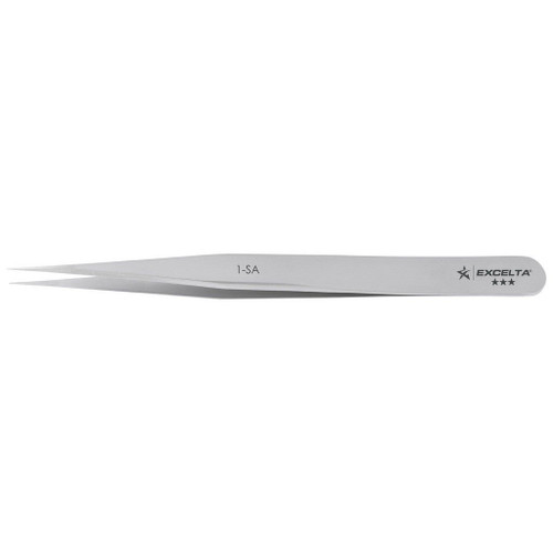 Excelta 1-SA  |  Tweezers - Very Fine Point - Straight - 3-Star - Anti-Mag. SS