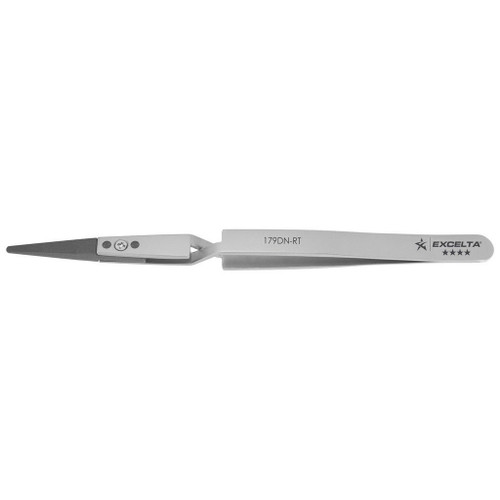Excelta 179DN-RT  |  Tweezers - Replaceable Tip - Straight - 4-Star - Copolymer Tips - Cross Action