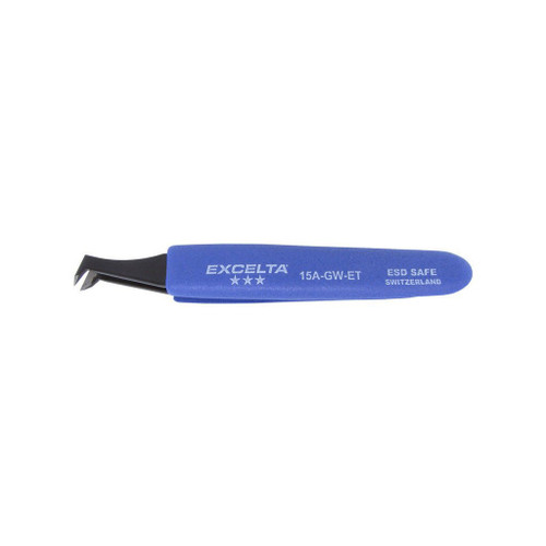 Excelta 15A-GW-ET  |  Tweezers - Cutting - Angulated - 3-Star - Carbon Steel - Ergonomic Grip