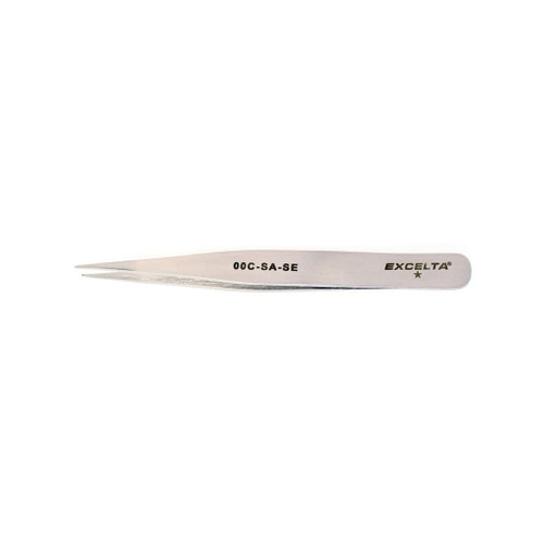 Excelta 00C-SA-SE  |  Tweezers - Strong Semi-Fine Point - Straight - 1-Star - Anti-Mag. SS
