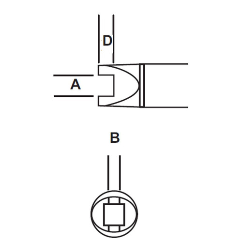 Metcal SMTC-102 | SMT Rework Tip, Slot, 3.6mm, Chip 1206, 1210 for MX Iron, RM3E & H1-AV Handpieces, 700 Series