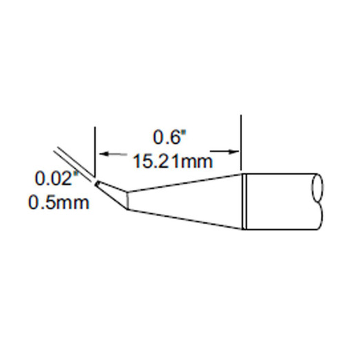 Metcal SFP-DRH05 | MFR Soldering Cartiridge, Hoof, 0.5mm (0.02") for MFR-H1-SC2 Handpiece, Standard Thermal Loads