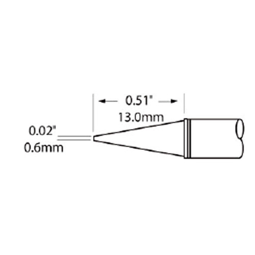 Metcal SFP-CNL06 | MFR Soldering Tip, Conical, 0.6mm (0.024") for  MFR-H1-SC2 Handpiece, Standard Thermal Loads