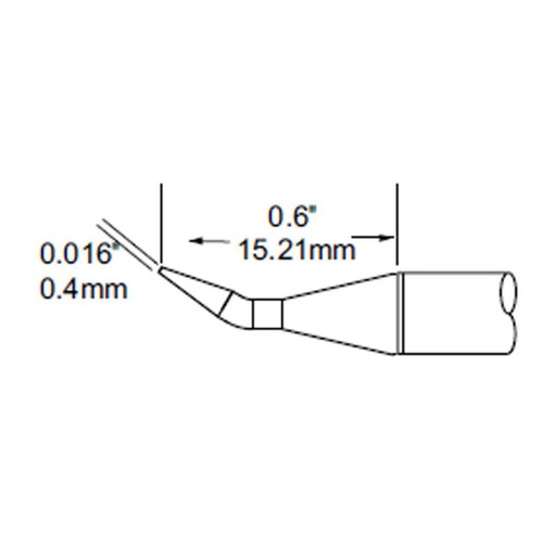 Metcal SFP-CNB04 | MFR Soldering Cartiridge, Conical, Bent, 0.4mm (0.016") for MFR-H1-SC2 Handpiece, Standard Thermal Loads
