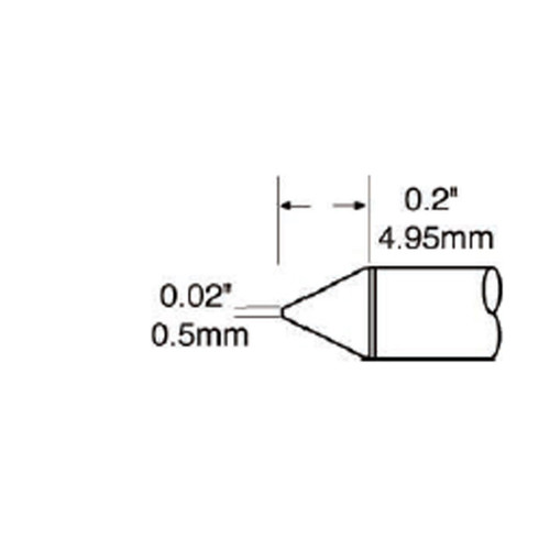 Metcal SFP-CN05 | MFR Soldering Tip, Conical, 0.5mm (0.02") for  MFR-H1-SC2 Handpiece, Standard Thermal Loads