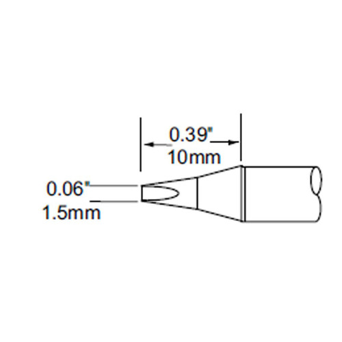 Metcal SFP-CH15 | MFR Soldering Cartiridge, Chisel, 1.5mm (0.059"), 30 Deg for MFR-H1-SC2 Handpiece, Standard Thermal Loads