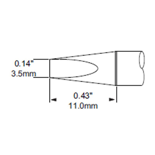Metcal SCP-CH35 | MFR Soldering Tip, Chisel, 3.5mm (0.138") for  MFR-H1-SC2 Handpiece, Heavy Thermal Loads