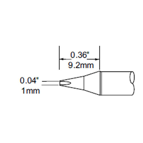 Metcal SCP-CH10 | MFR Soldering Tip, Chisel, 1mm (0.039"), 30 Deg for  MFR-H1-SC2 Handpiece, Heavy Thermal Loads