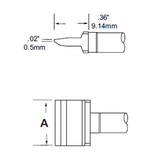 Metcal RFP-BL1 | MFR SMT Rework Cartridge, Blade, 10mm (0.394"), for  MFR-H1-SC2 Handpiece, Standard Thermal Loads