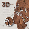 3D Wooden World Map – Oak