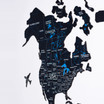 2D Wooden Colored World Map – Midnight