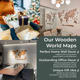 3D Wooden World Map Wall Art- Multicolor