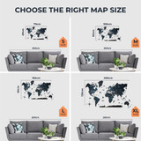 2D Wooden Colored World Map – Midnight