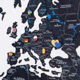 2D Wooden Colored World Map – Midnight